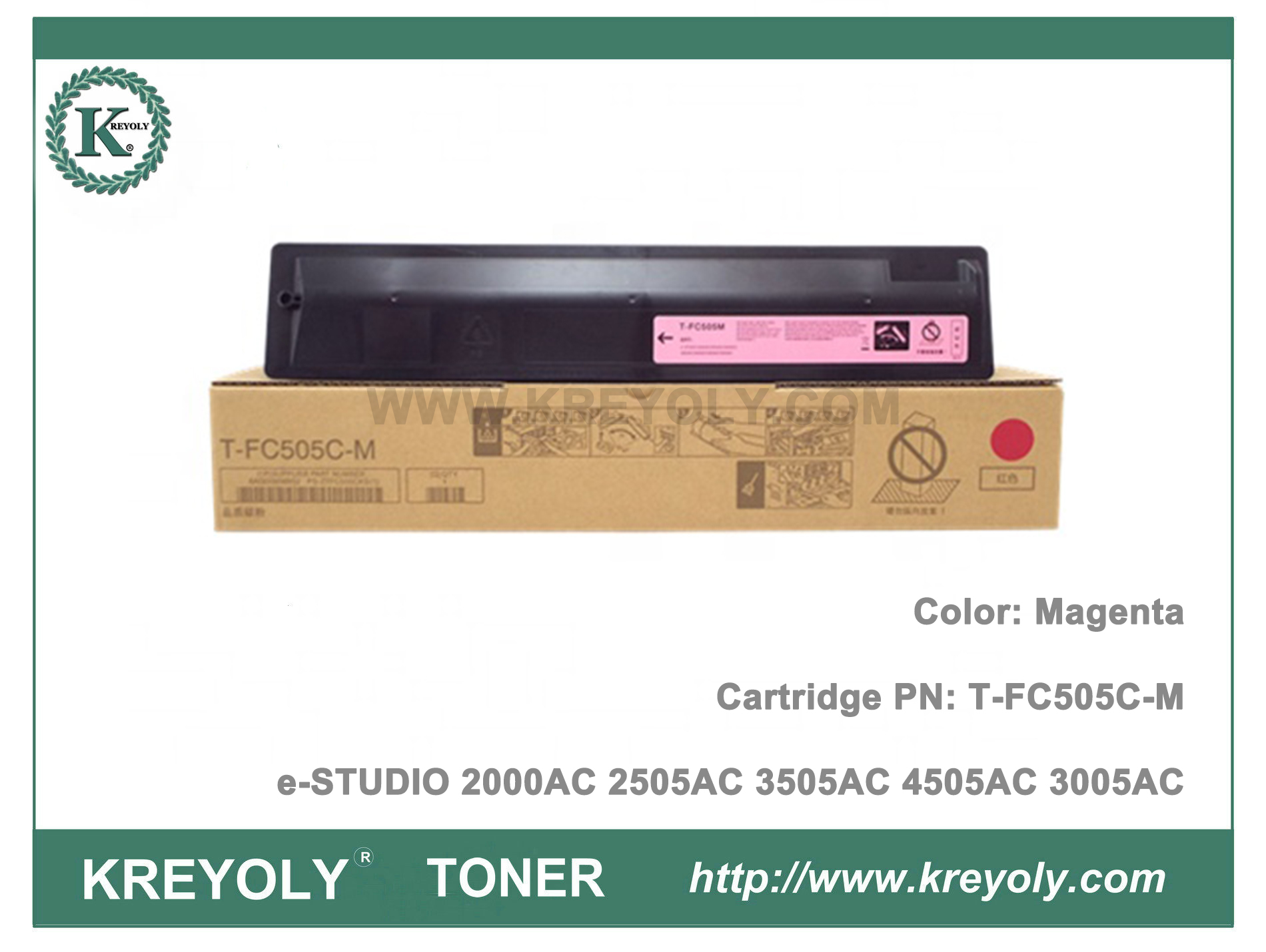 Cartouche de toner couleur Toshiba T-FC505 pour e-Studio 2000AC 2505AC 3505AC 4505A 3005AC