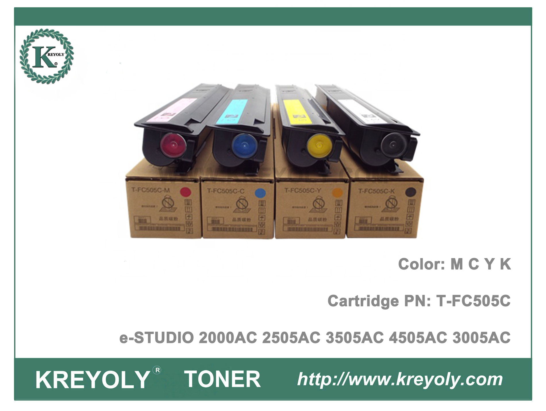 Cartouche de toner couleur Toshiba T-FC505 pour e-Studio 2000AC 2505AC 3505AC 4505A 3005AC